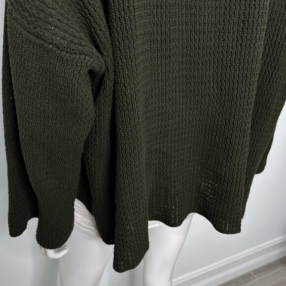 Maurie and Eve Cotton Oversized Crewneck Sweater in Olive Green Women's Size 4 - Picture 15 of 16